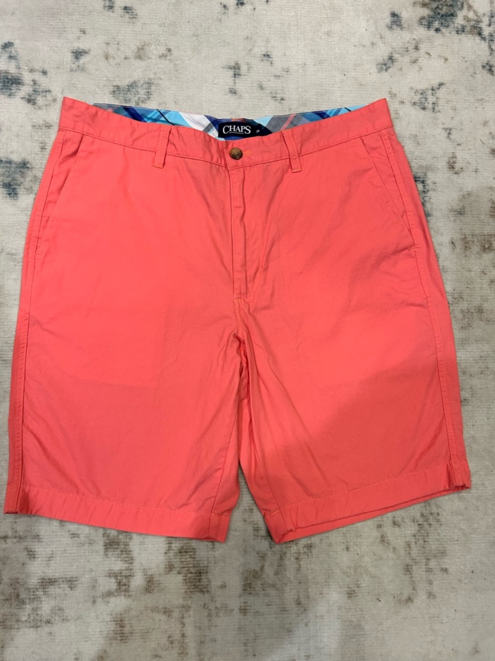 Chaps Coral-Red Flat Front Men's Shorts
